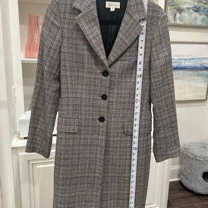 Barneys New York Black and White Plaid Blazer